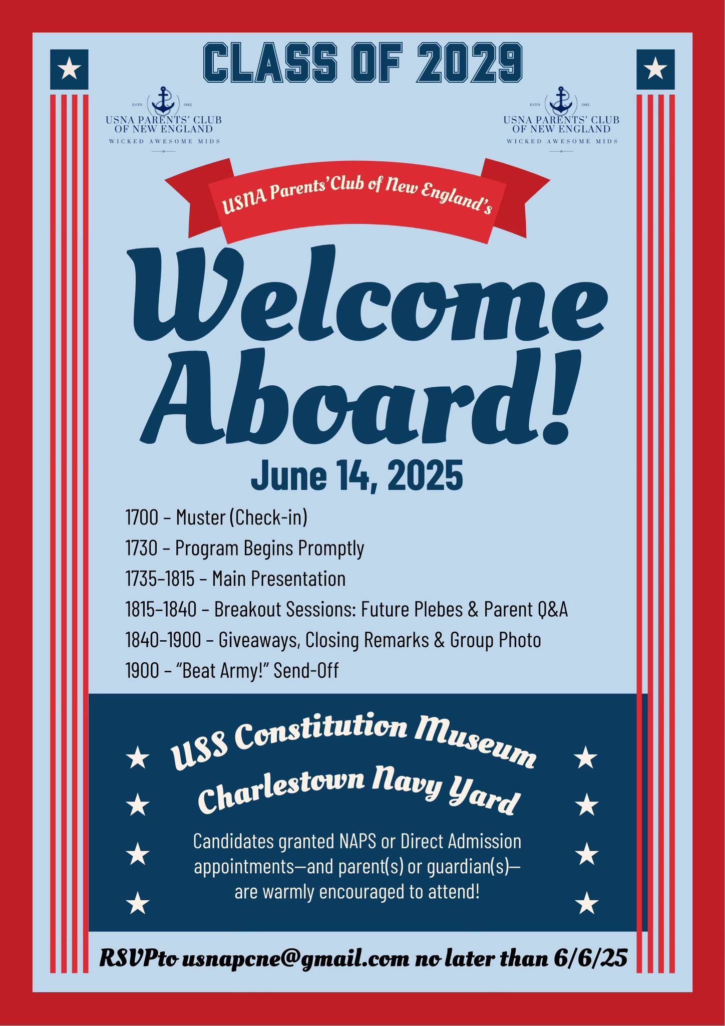 Welcome Aboard Class of 2029.